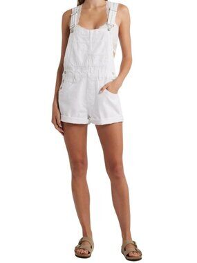 NWT Free People Ziggy Cotton Shortalls Romper Optic White Size S MSRP $88